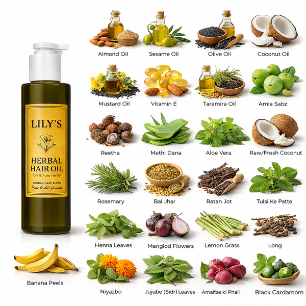 Lily’s Herbal Hair Oil 100% Natural Hair Growth & Anti-Hair Fall Oil